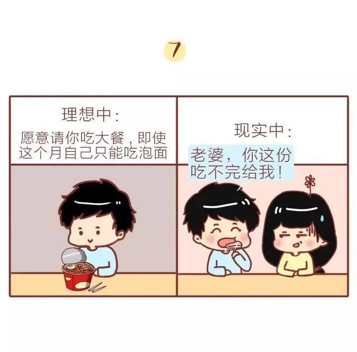 理想中的男友和现实中的男友对比